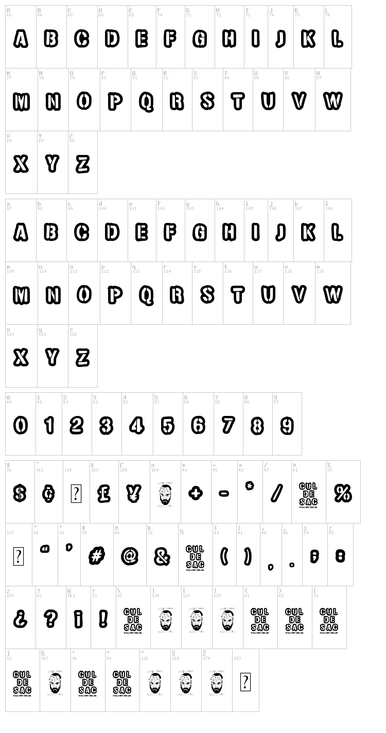 Cul de sac font map